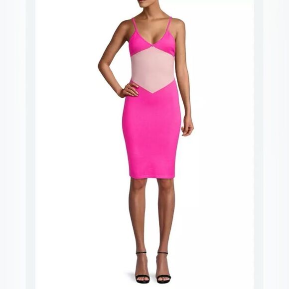 Victor Glemaud Colorblocked Sleeveless Knee-Length Dress - Picture 1 of 8
